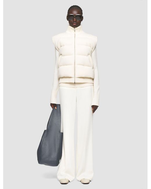 Joseph White Knitted Down Puffer Gilet