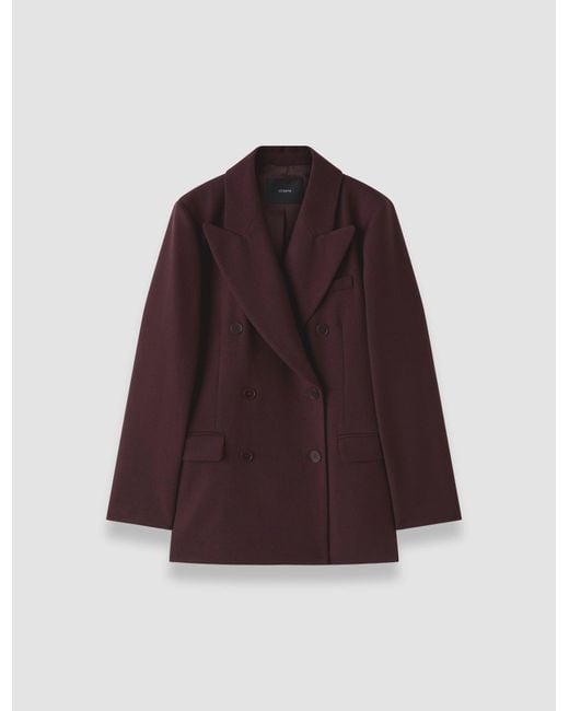 Joseph Red Valery Flannel Wool Jacket