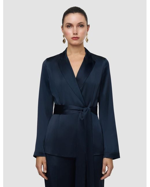 Joseph Blue Archer Silk Satin Jacket
