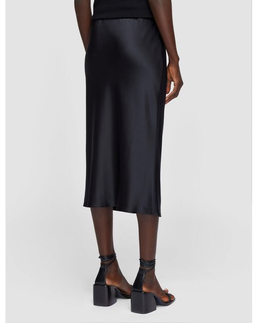 Joseph Black Isaak Silk Satin Skirt