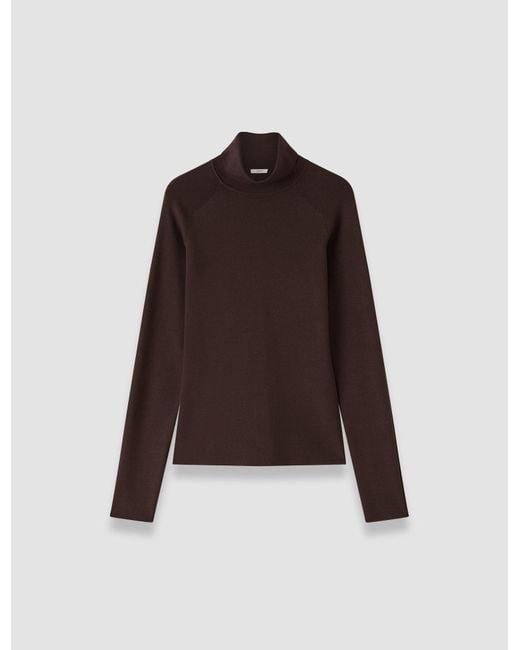 Joseph Brown Lola Silk Stretch High Neck Top
