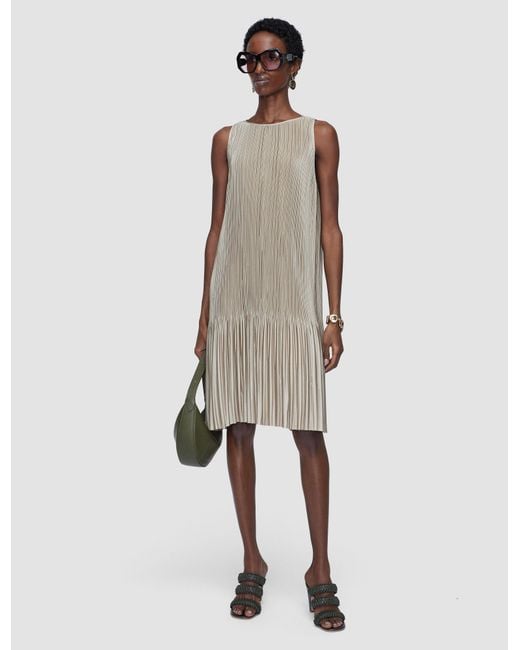 Joseph Natural Rida Pleated Satin Dress