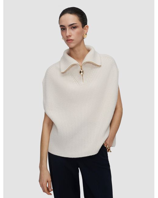 Joseph White Raffet Fisherman Rib Cashmere Vest