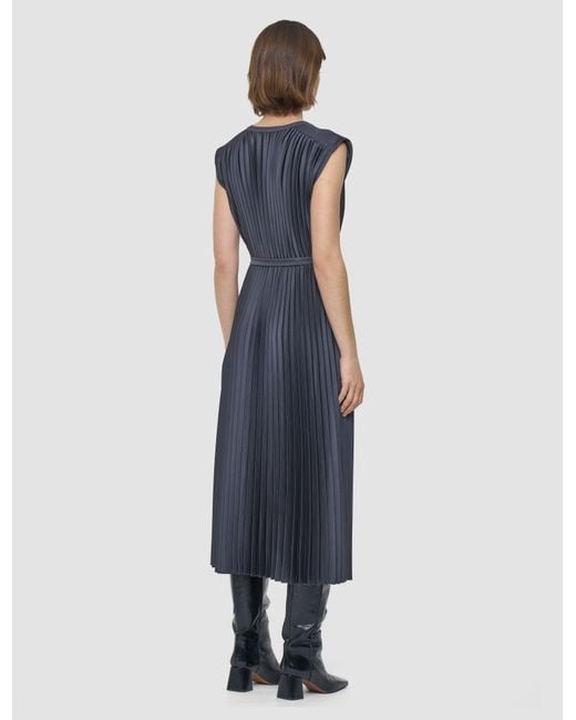 Joseph Blue Volta Knit Weave Plissé Dress