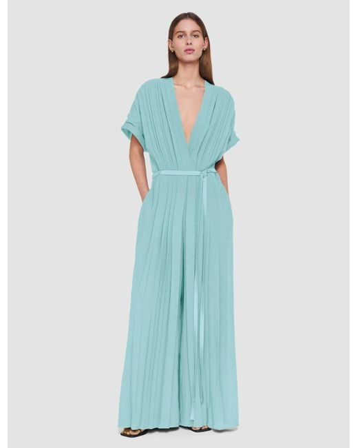 Joseph Blue Sofia Airy Plissé Jumpsuit