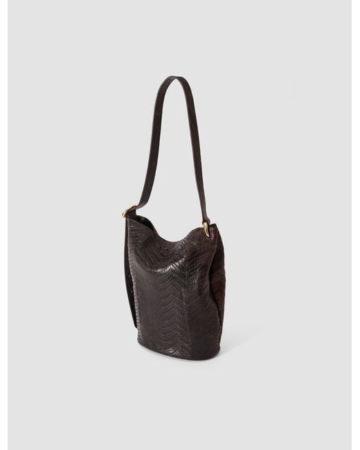 Joseph White Bucket Woven Leather Bag