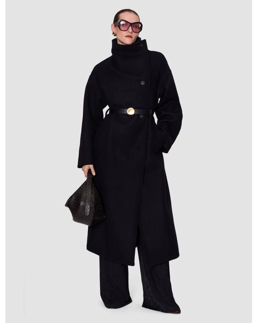 Joseph Black Fiore Wool Blend Coat