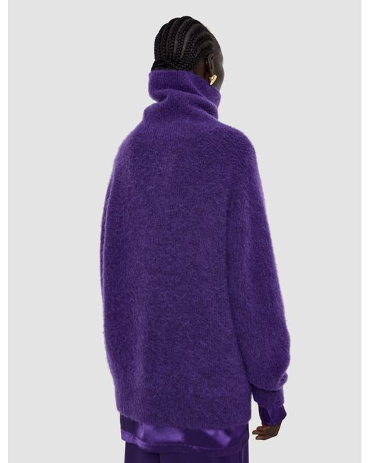 Joseph Purple Meslay Brushed Alpaca Jumper