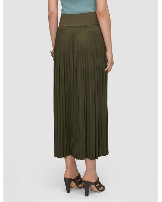 Joseph Green Rabat Pleated Satin Skirt
