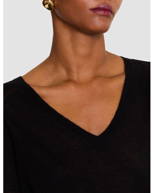 Joseph Black Cetus Cashair V Neck Jumper