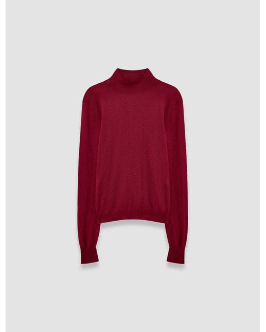 Joseph Red Cashair High Neck Jumper