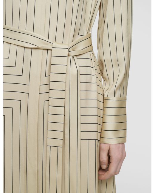 Robe Orlana En Soie À Imprimé Géométrique Joseph en coloris White