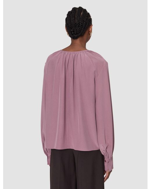 Joseph Purple Rina Crepe De Chine Silk Blouse
