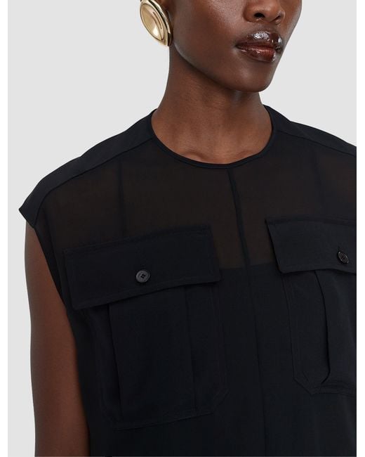Joseph Black Kniza Silk Blend Blouse