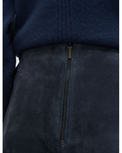 Joseph Blue Helius Light Suede Skirt