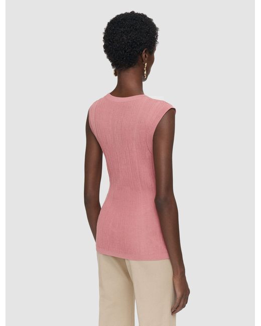 Joseph Pink Calife Silk Cotton Rib Vest