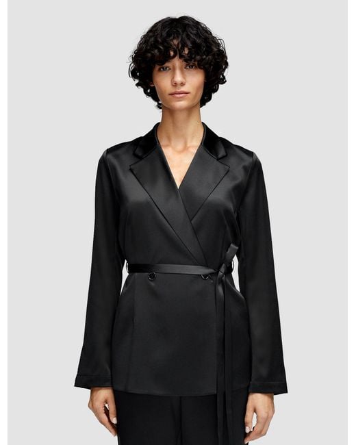 Joseph Blue Joubert Silk Satin Jacket