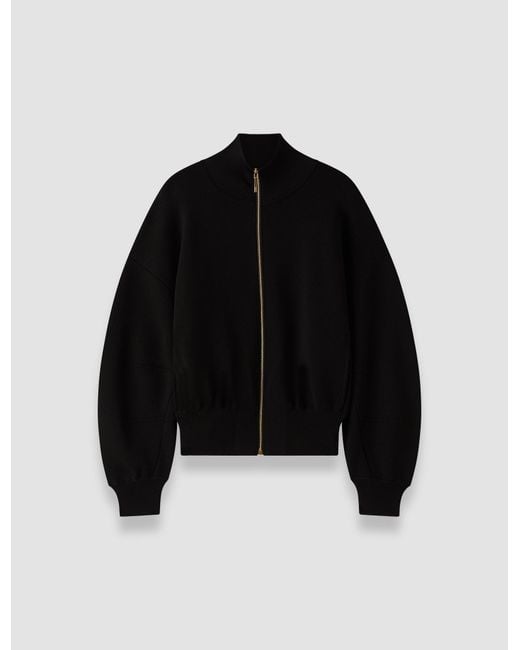 Joseph Black Sable Milano Knit Bomber Jacket