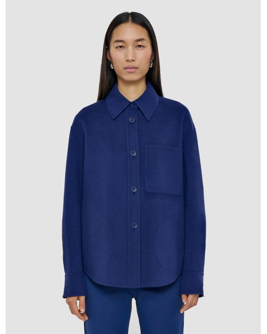 Joseph Blue Jelia Light Double Face Wool Overshirt