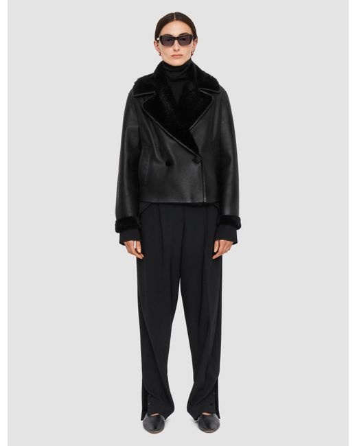 Joseph Black Rousse Textured Shearling Jacket