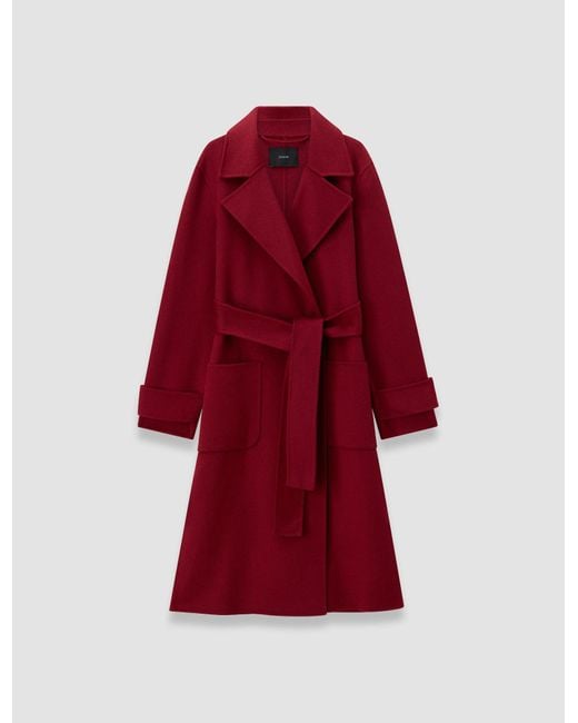 Joseph Red Arline Double Face Cashmere Coat