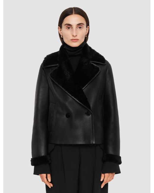 Joseph Black Rousse Textured Shearling Jacket