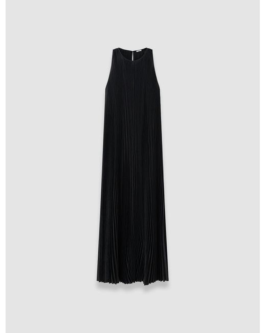 Joseph Black Chenes Silk Blend Pleated Dress