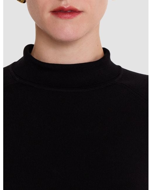 Joseph Black Lola Silk Stretch High Neck Top