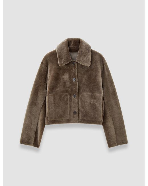 Shell Alloway JOSEPH Alloway Reversible Soft Shearling Jacket in Brown | Lyst UK