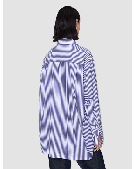 Joseph Blue Theia Cotton Stripe Shirt