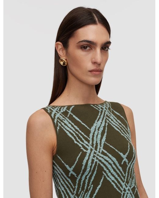 Joseph Green Aouda Check Cotton Silk Knit Top