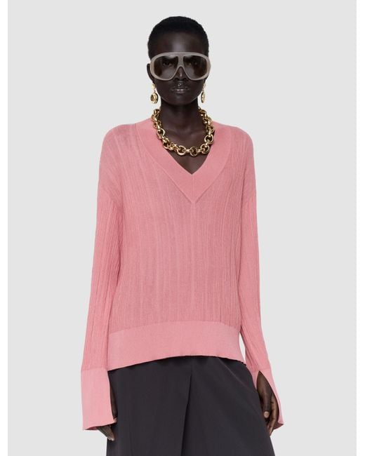 Pull Jardin En Côte Coton Soie Joseph en coloris Pink