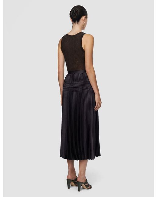 Joseph Black Hayes Pleated Woven Skirt