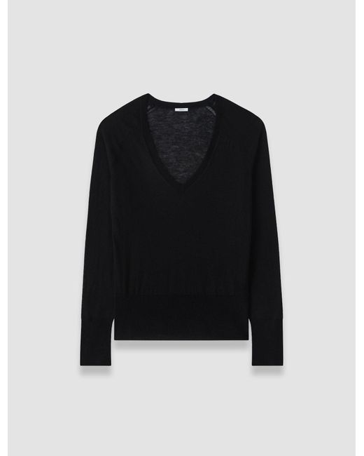 Joseph Black Cetus Cashair V Neck Jumper