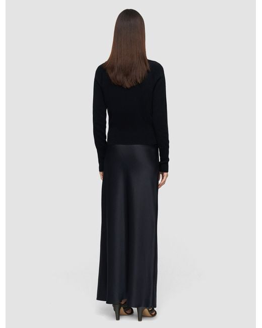 Jupe Isaak Long En Satin De Soie Joseph en coloris Black