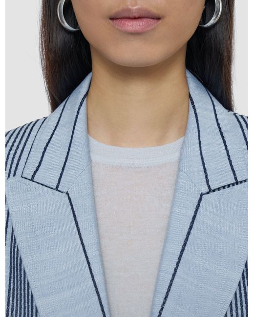 Joseph Blue Berlier Embroidered Stripes Jacket