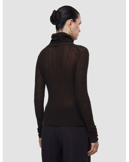 Joseph Black Molony Sheer Wool Rib Jumper