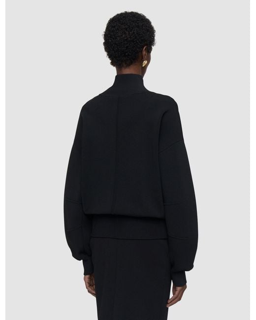Joseph Black Sable Milano Knit Bomber Jacket