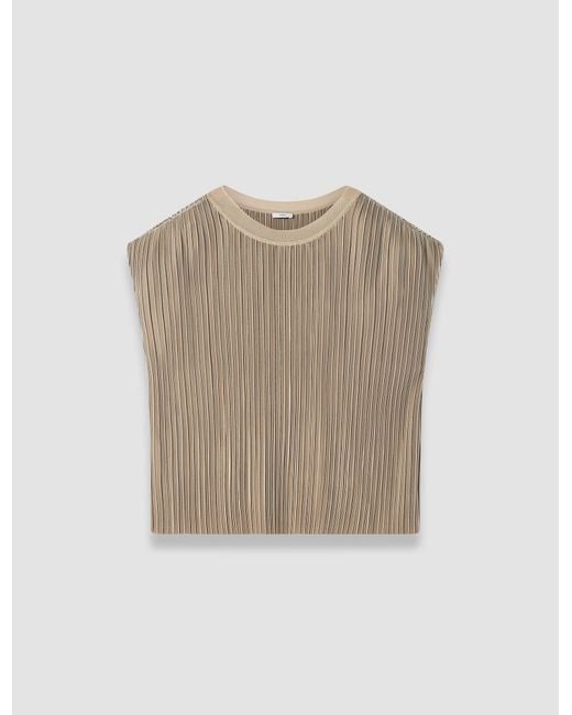 Joseph Natural Cedre Pleated Satin Top