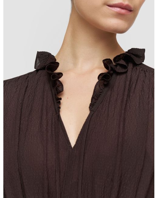 Robe Lotus En Soie Texturée Joseph en coloris Brown