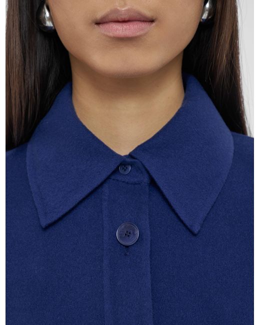 Joseph Blue Jelia Light Double Face Wool Overshirt