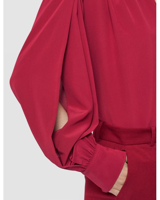 Joseph Red Blondel Crepe De Chine Silk Blouse