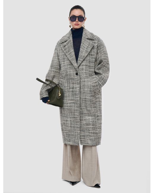 Joseph Gray Florent Crosshatch Virgin Wool Coat