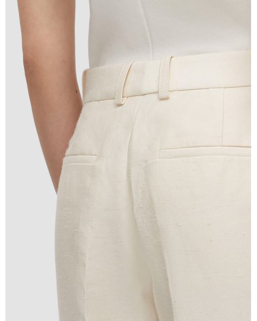 Joseph Natural Mitae Cotton Silk Blend Trousers