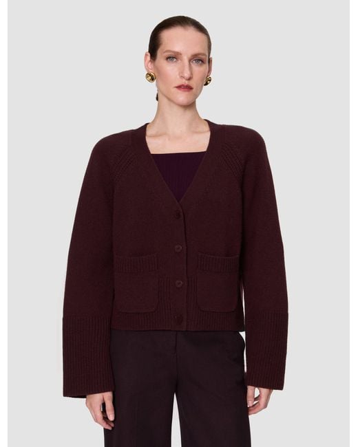 Joseph Red Harper Pure Cashmere Cardigan