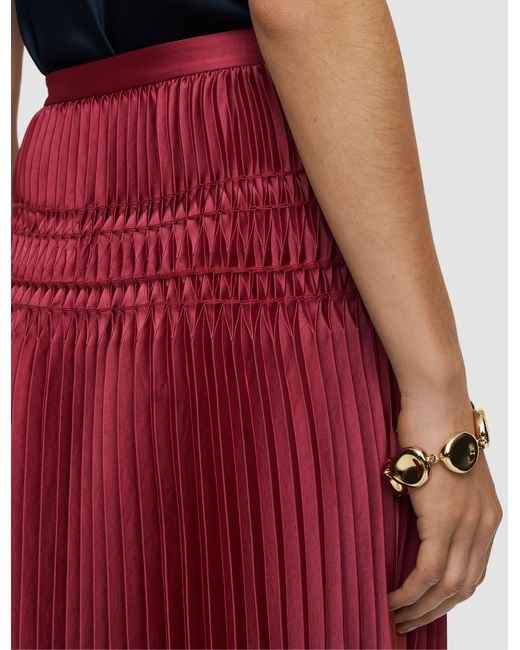 Joseph Red Hayes Pleated Woven Skirt