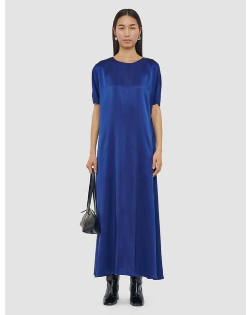 Joseph Blue Daviel Silk Satin Dress