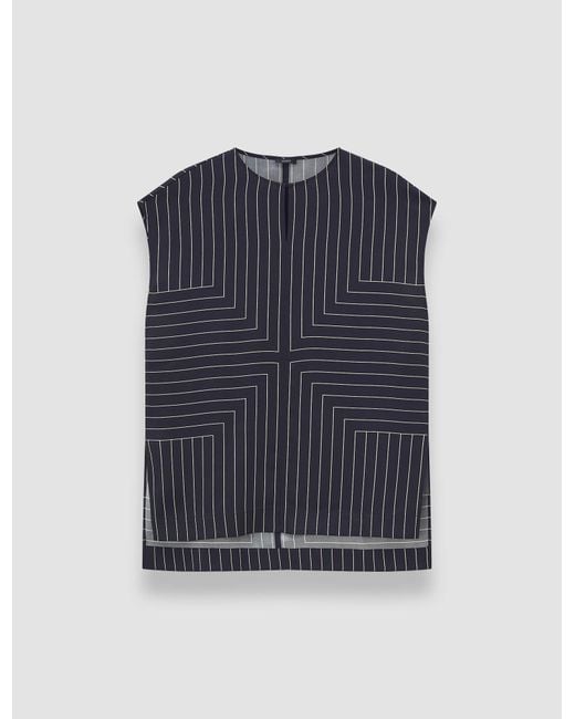 Joseph Blue Louison Geometric Print Silk Top