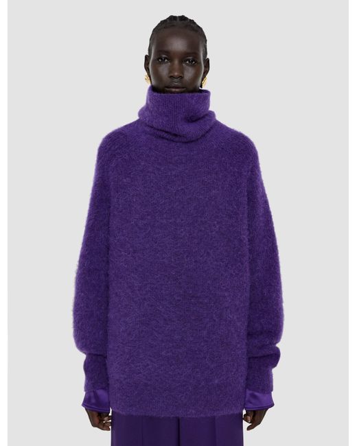Joseph Purple Meslay Brushed Alpaca Jumper