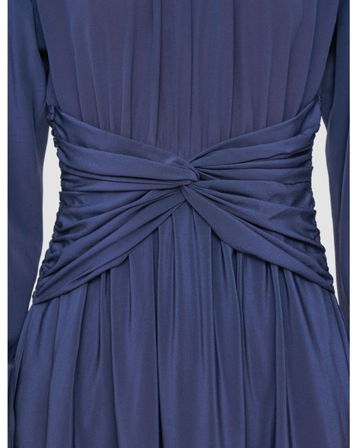 Joseph Blue Leila Crepe De Chine Knot Silk Dress